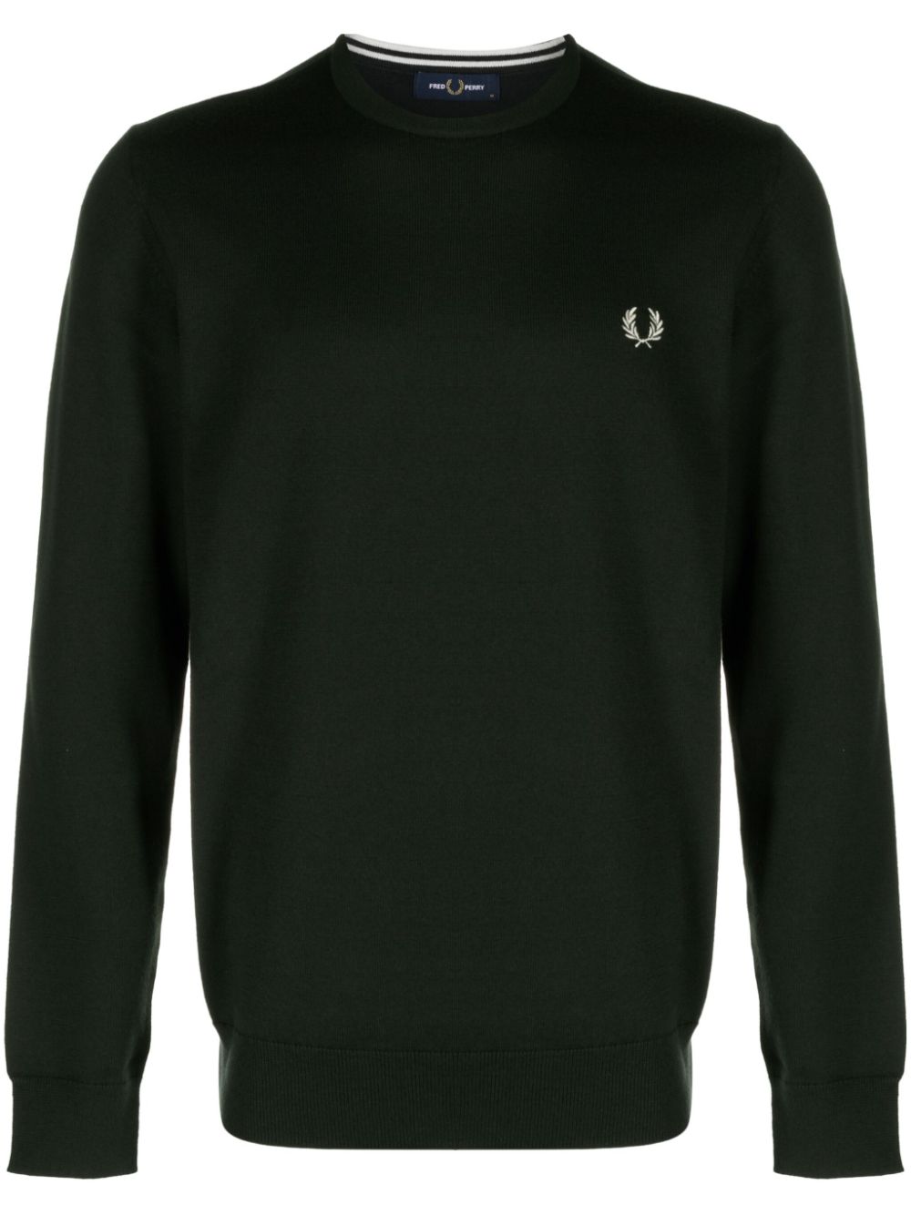 Logo-embroidered crew-neck jumper - Green