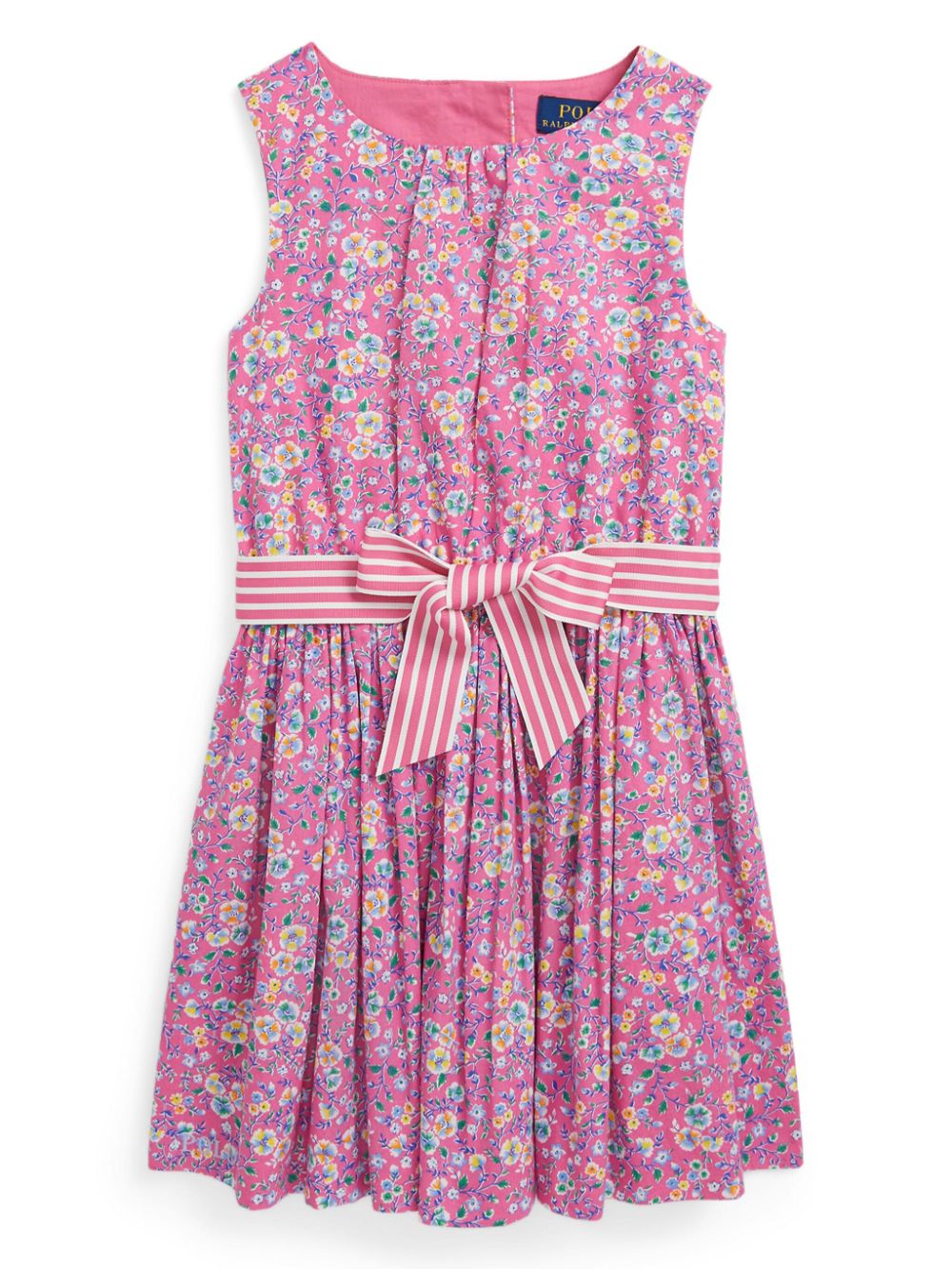 Floral-print cotton dress - Pink