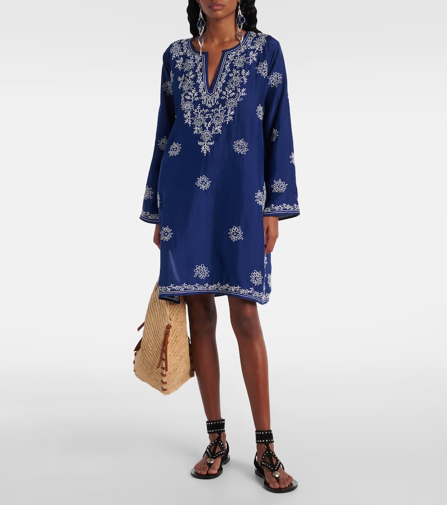 Embroidered silk tunic