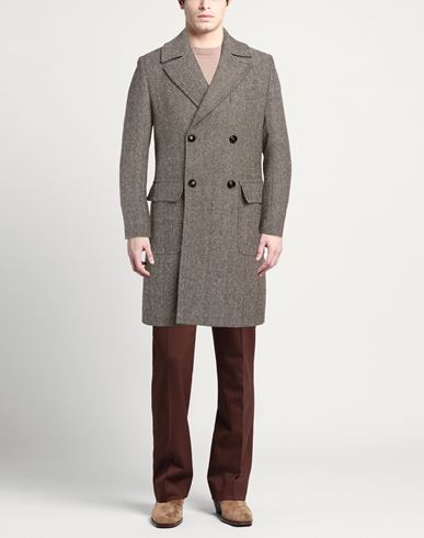 Man Coat Dark brown Size 40 Wool, Synthetic fibers, Polyamide, Cotton, Silk