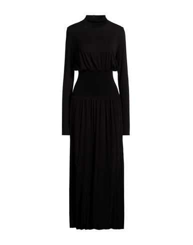 Woman Maxi dress Black Size L Viscose, Elastane, Polyamide
