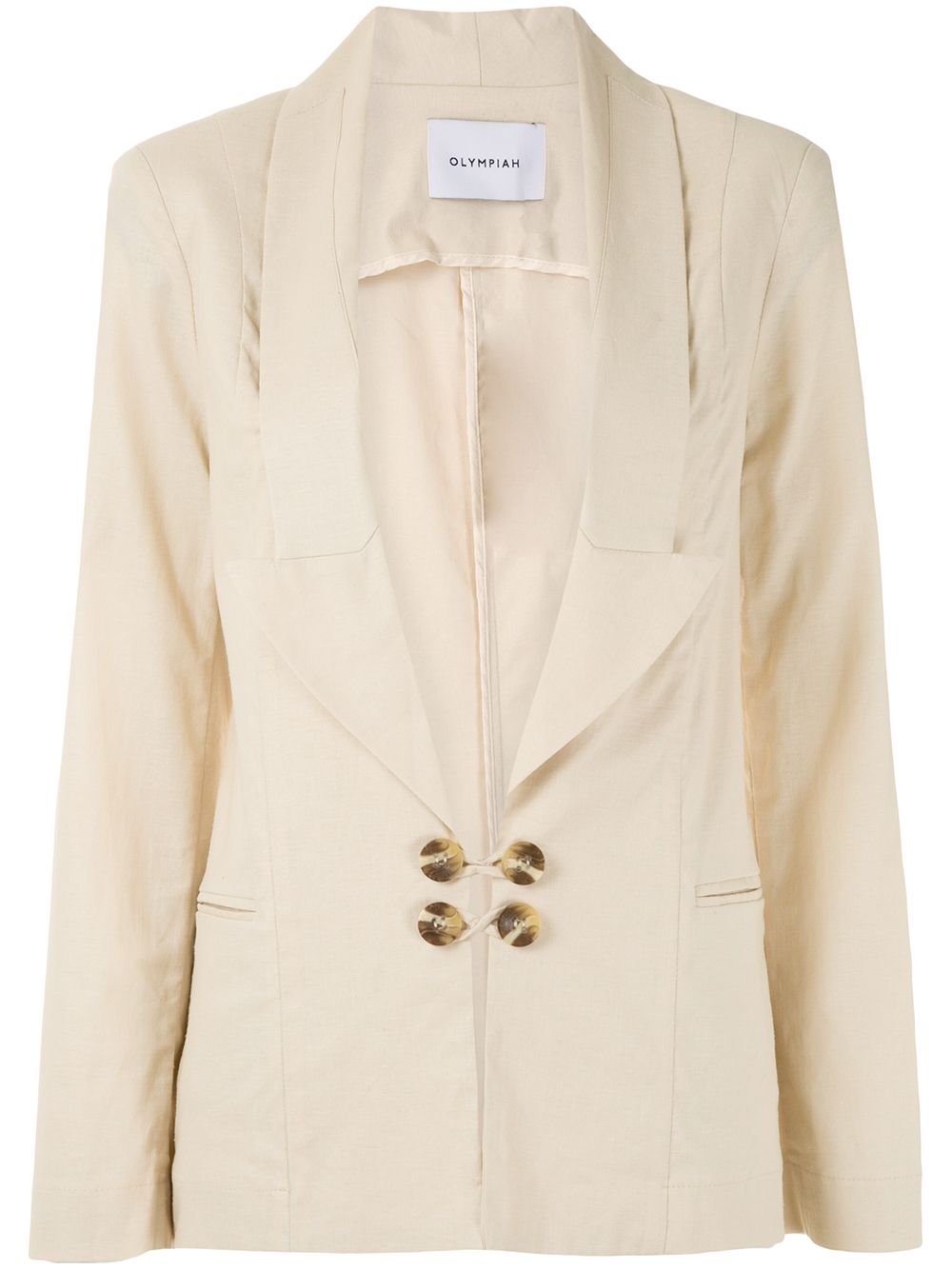 Bryone plunge neck blazer - Neutrals