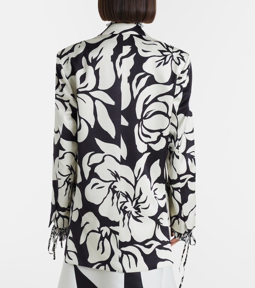 Floral satin blazer