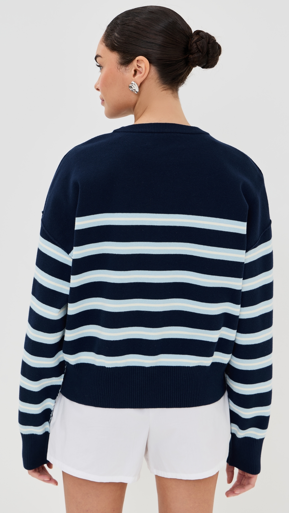 Striped Boxy Pullover Midnight Stripe
