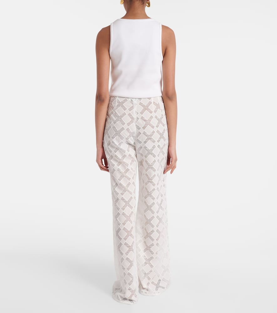 Kaia embroidered wide-leg pants