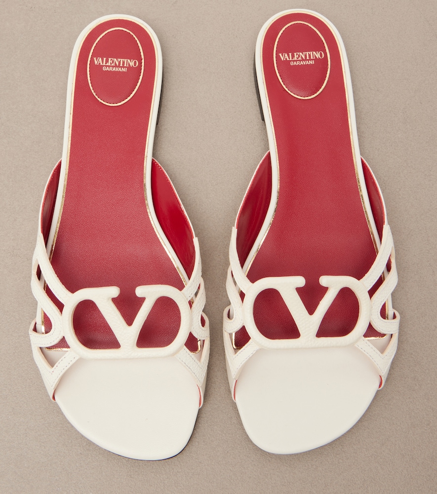 VLogo Wonderweb leather slides