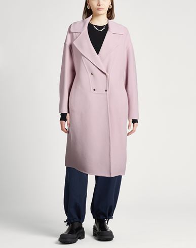 Woman Coat Pink Size 10 Virgin Wool, Polyamide