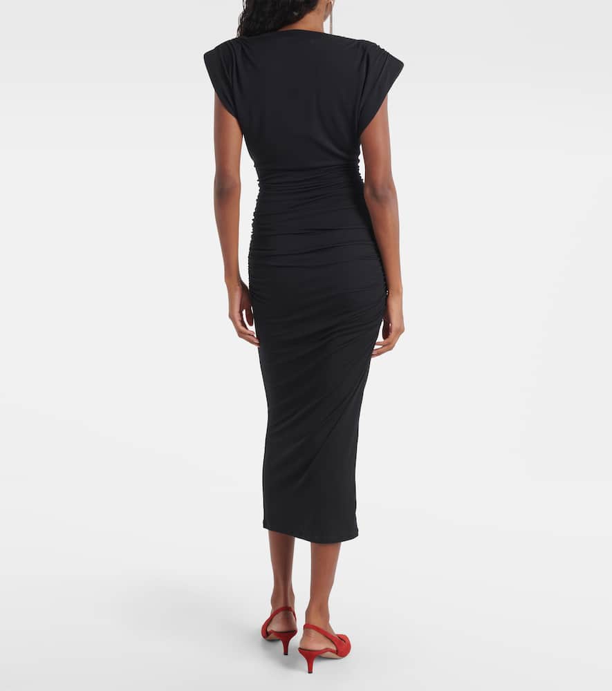 Donna draped jersey midi dress