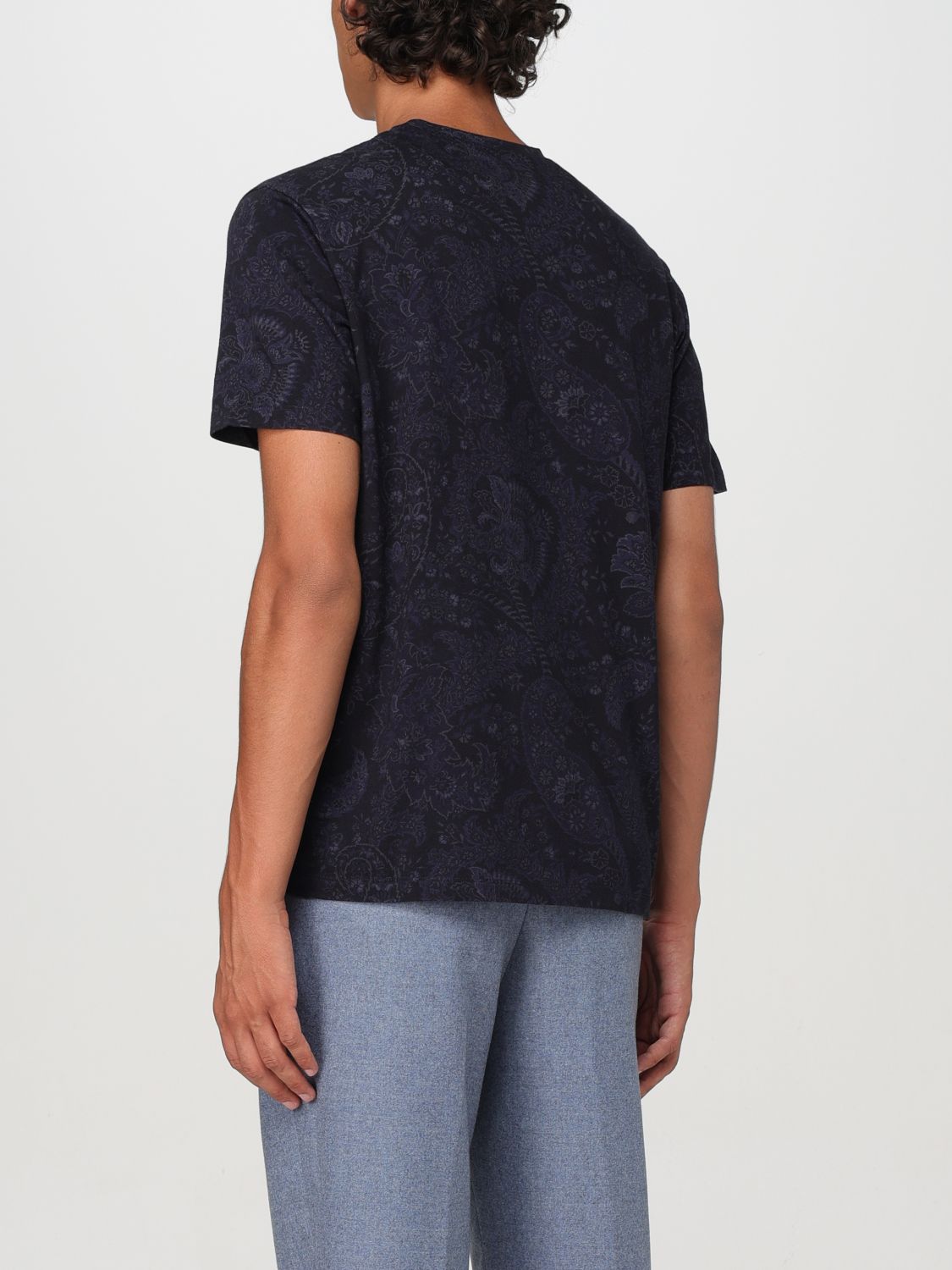Paisley-print jersey T-shirt - Blue