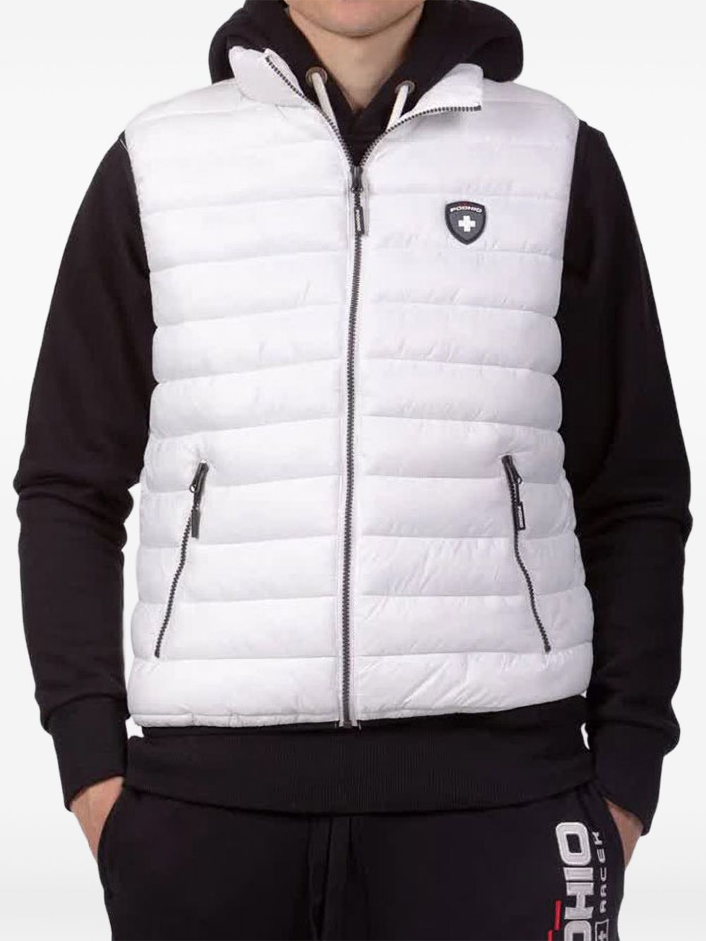 PODHIO logo-appliqué gilet - White