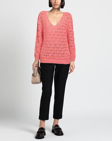 Pink Memories Woman Sweater Coral Size 4 Cotton, Acrylic, Metallic Polyester, Polyamide