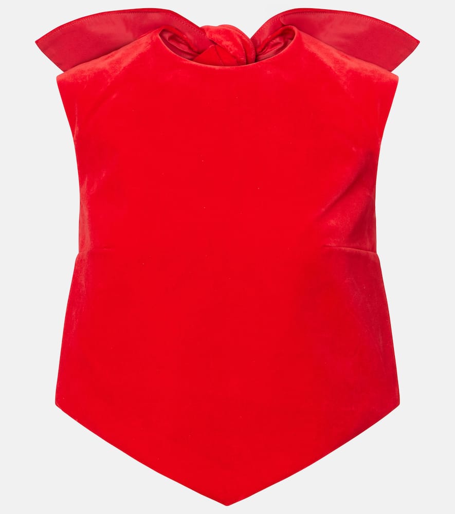 Cotton velvet crop top