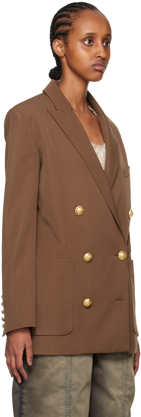 Brown double breasted blazer