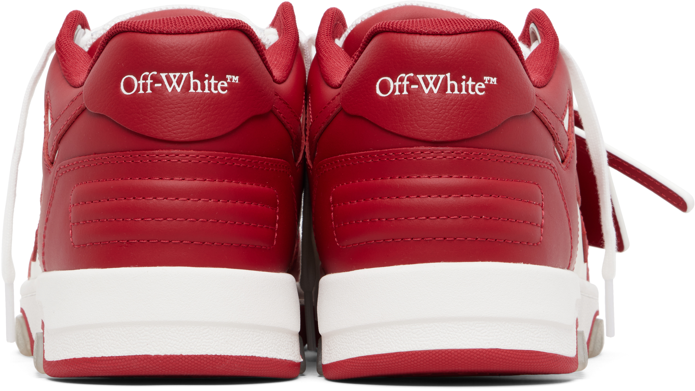 Red & White Out Of Office Calf Leather Sneakers