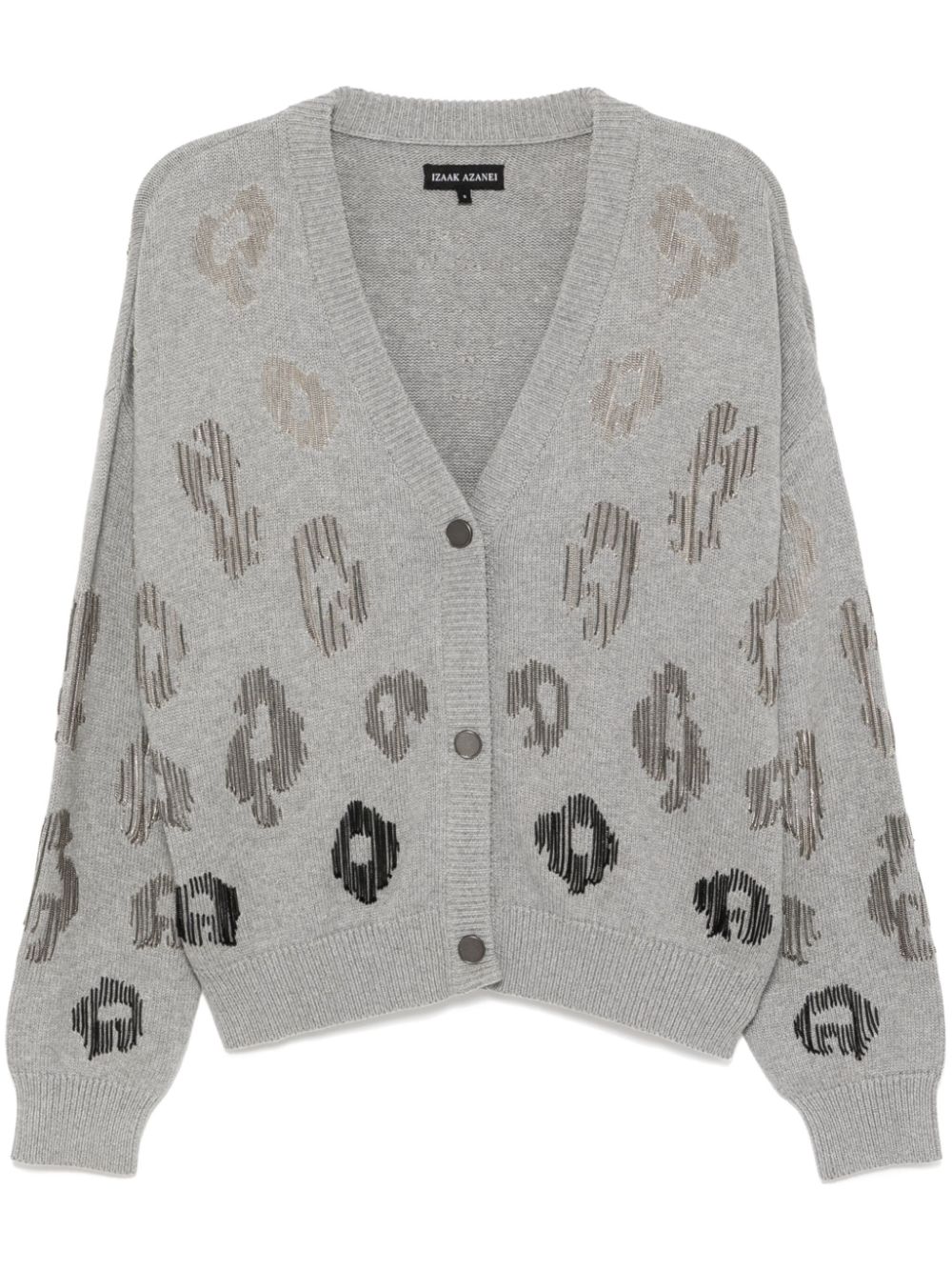 Chain-link detailing cardigan - Grey