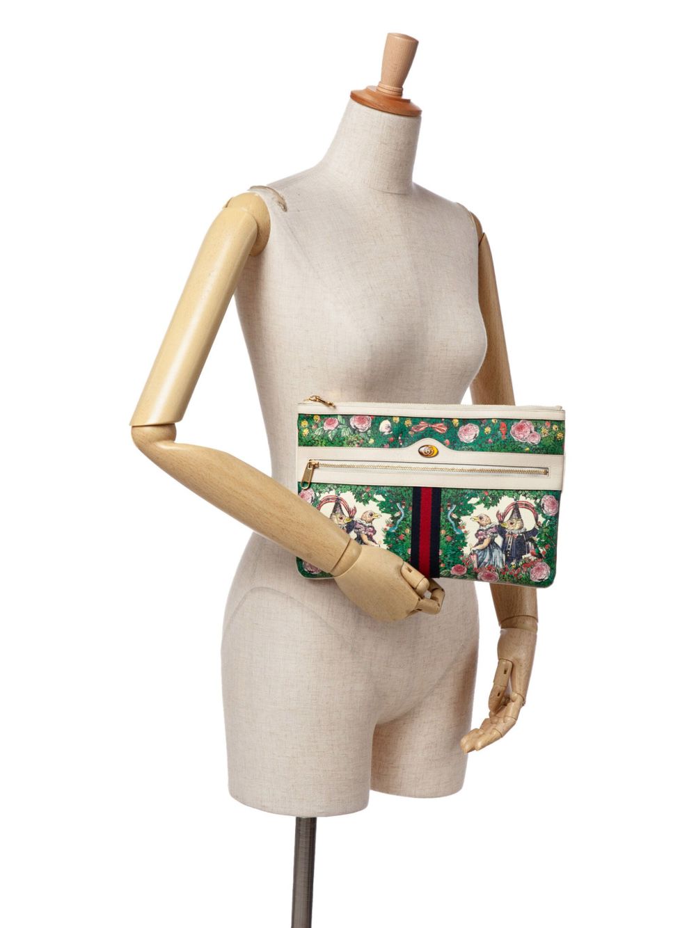 2016-2024 Yuko Higuchi Coated Canvas Ophidia Web clutch bag - Green