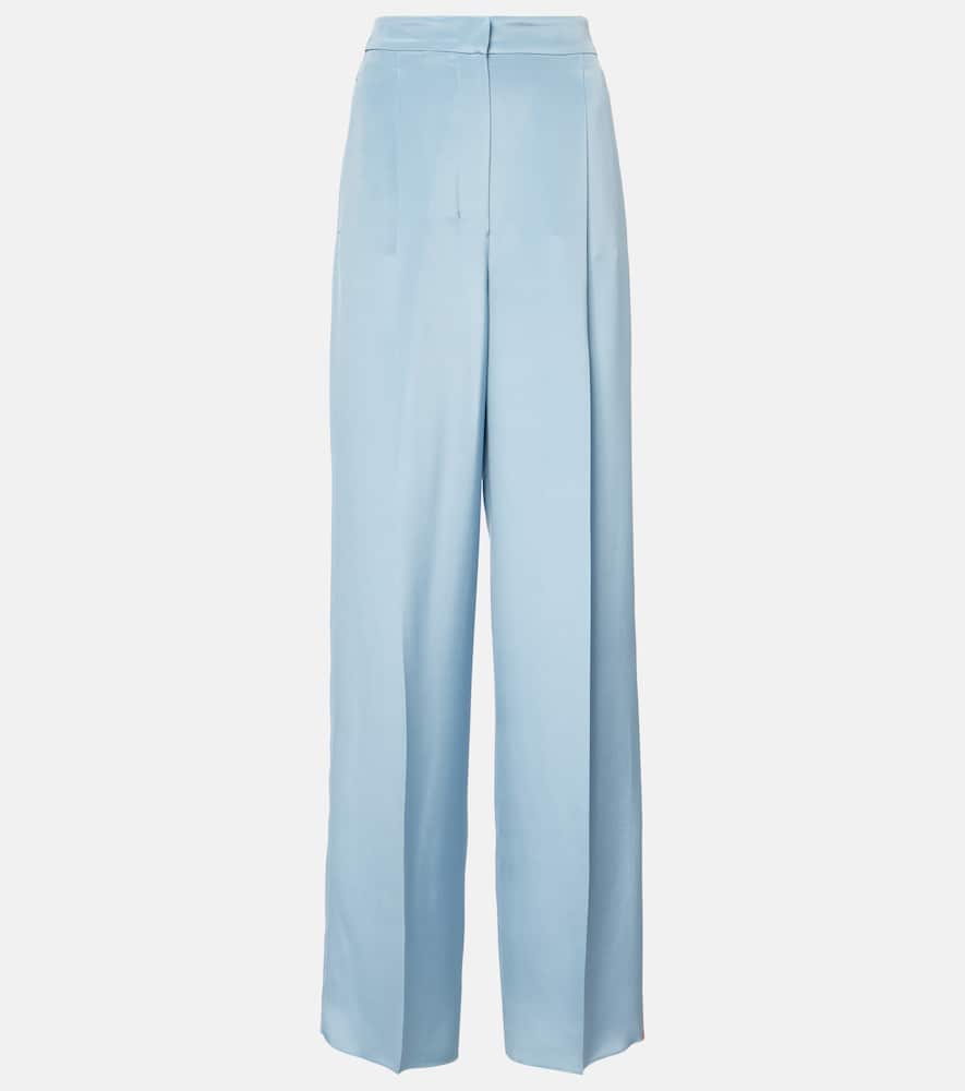 Origano high-rise silk wide-leg pants