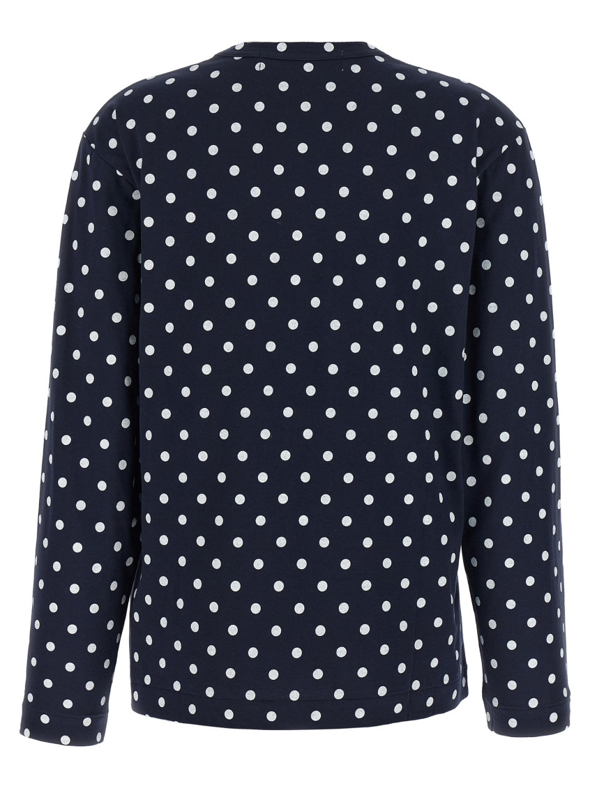 Blue Polka Dot Crew Neck T-Shirt