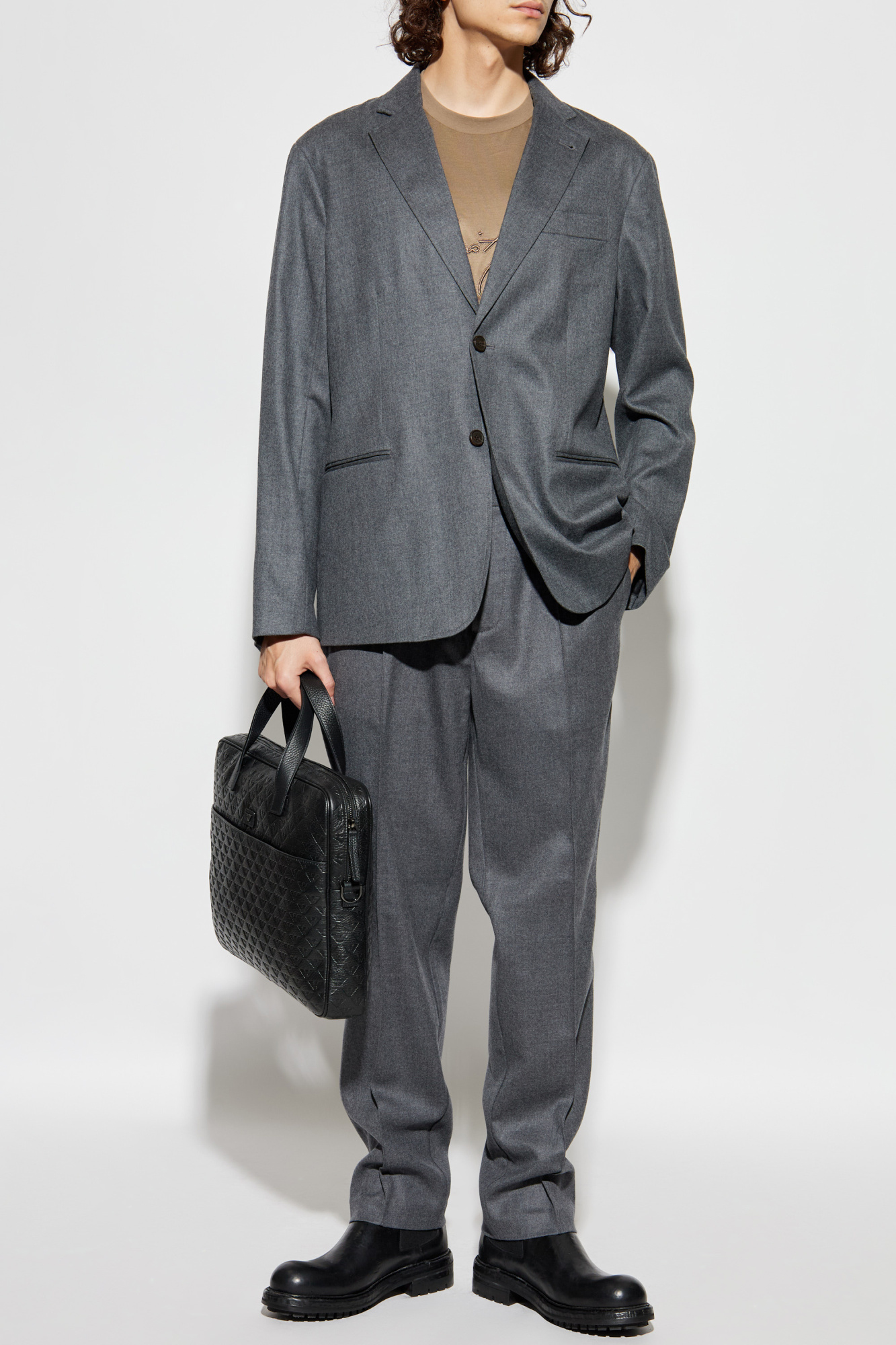 Wool Blazer, Men's, Grey