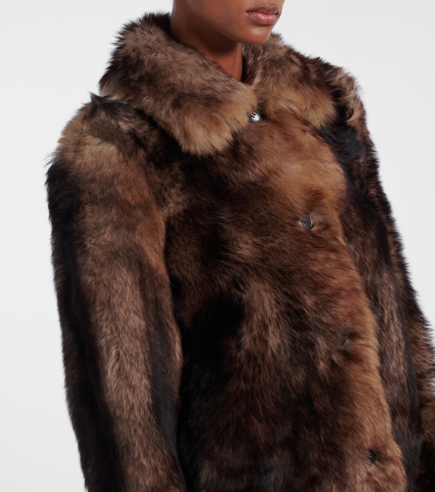Cropped shearling jacket