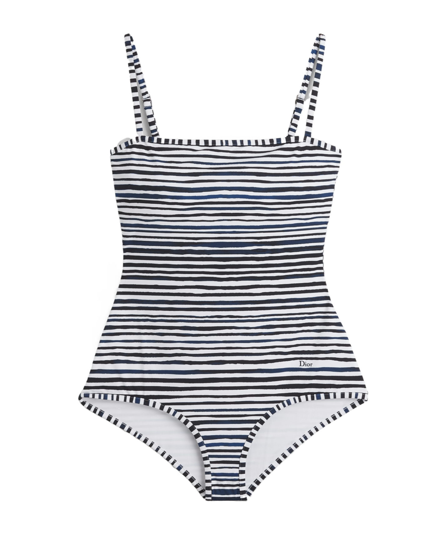 Striped one-piece swimsuit