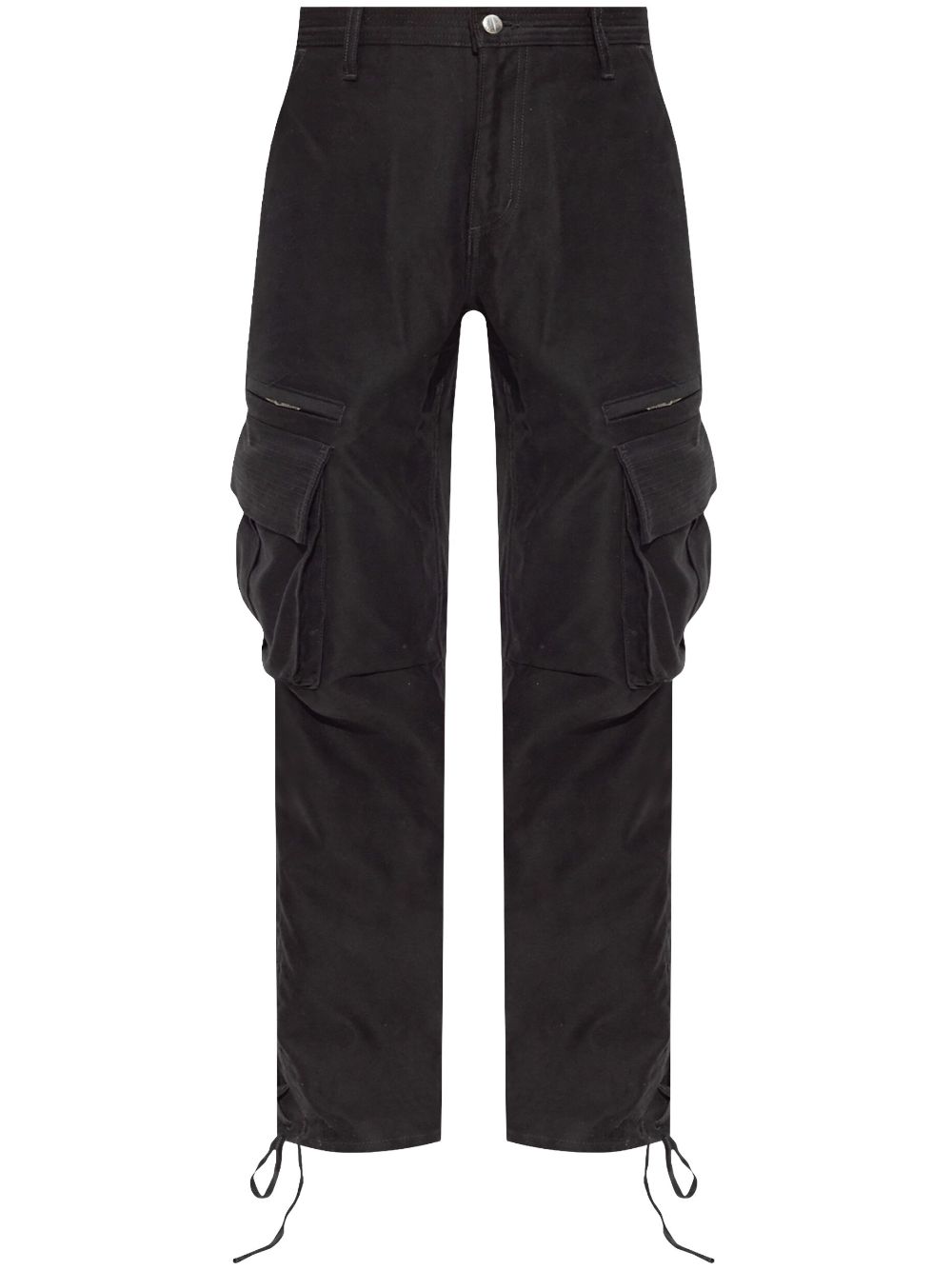 Straight-leg cargo trousers - Black