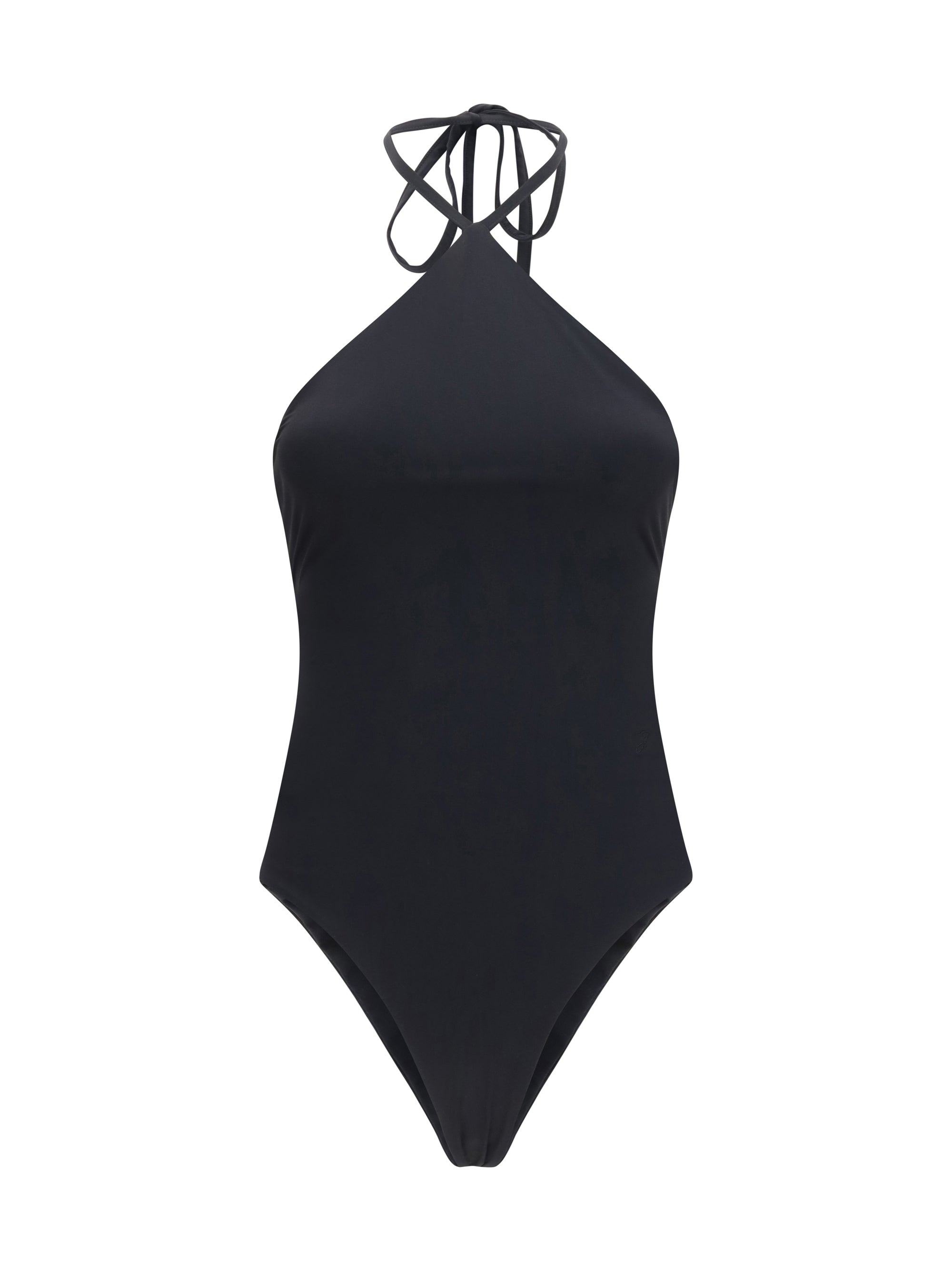 Halterneck Swimsuit — Black