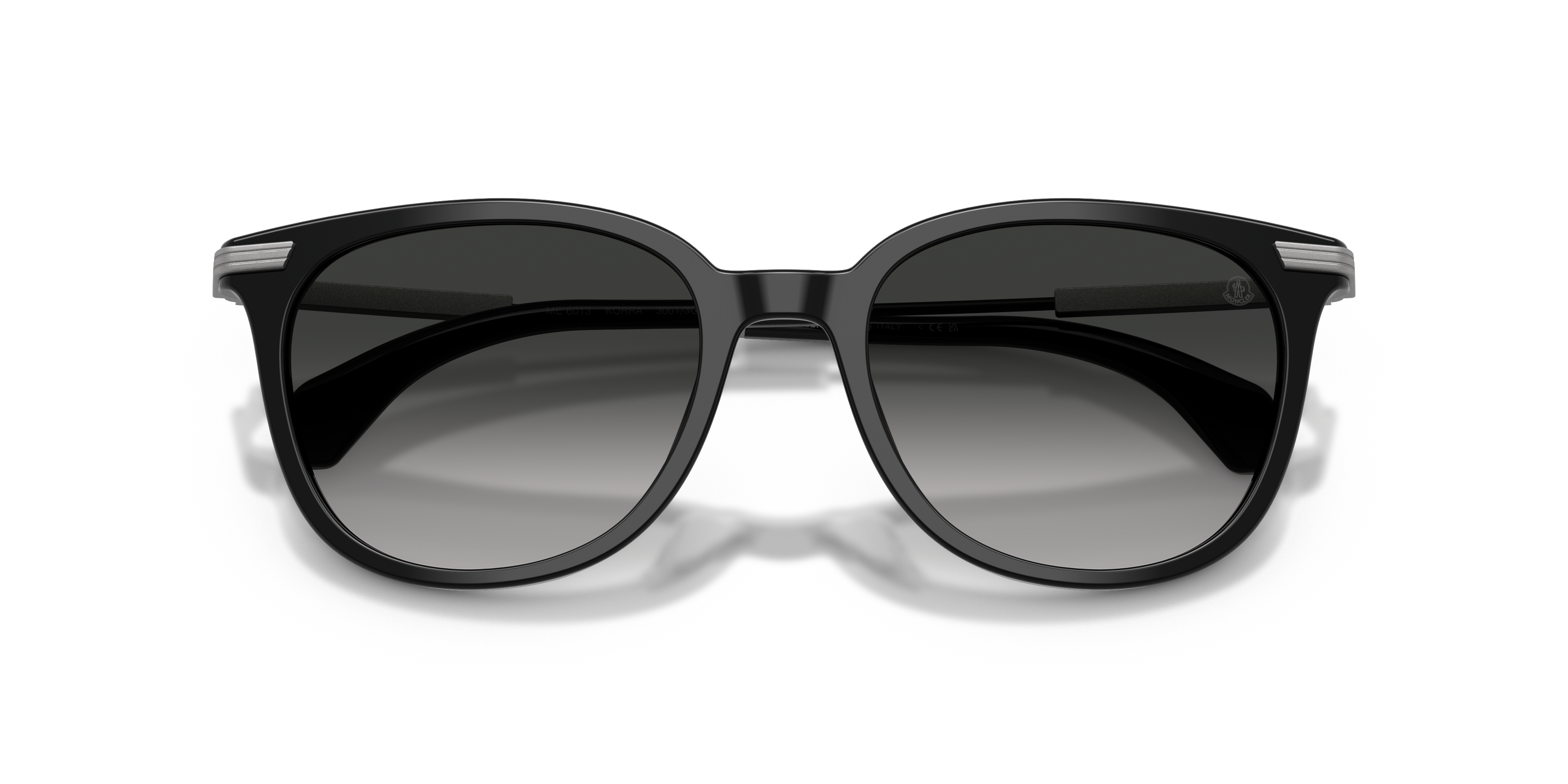 Moncler Unisex Moncler ME6013 KORRA 30013C Gafas de sol Acetato Negro Gris Redonda Normal Matizado
