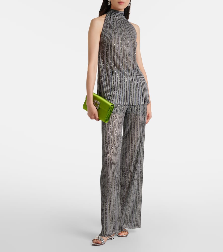 Sequined Lurex palazzo pants
