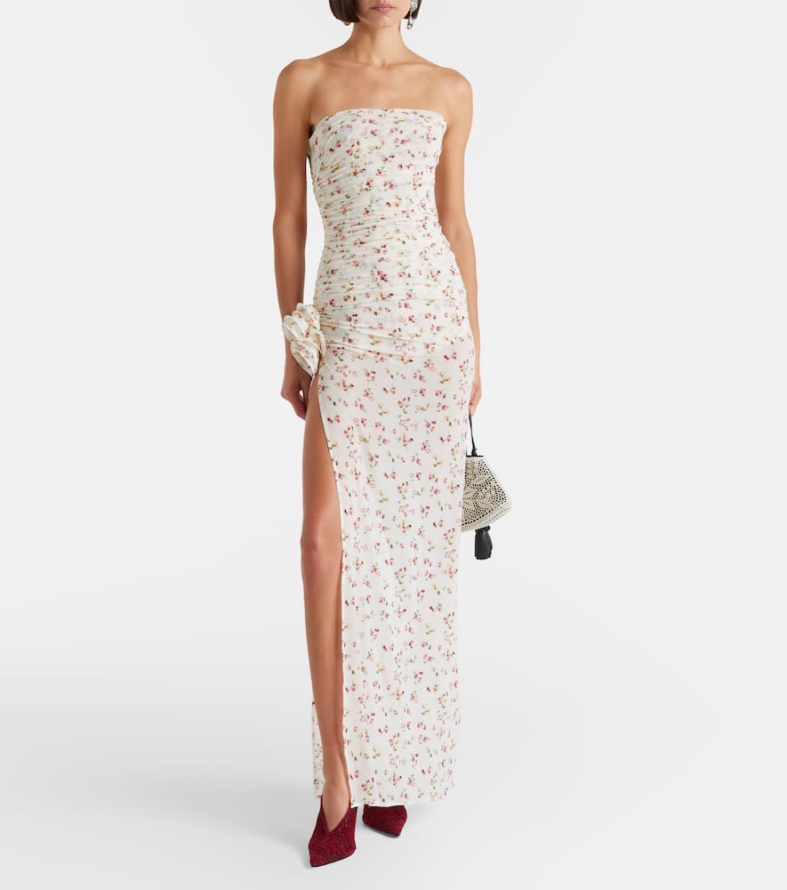 Floral ruched gown