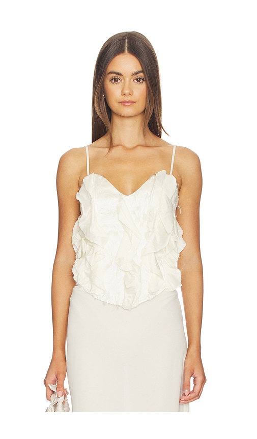 Kim Shui Emma Lace Up Bustier Top in White. - L also in M
