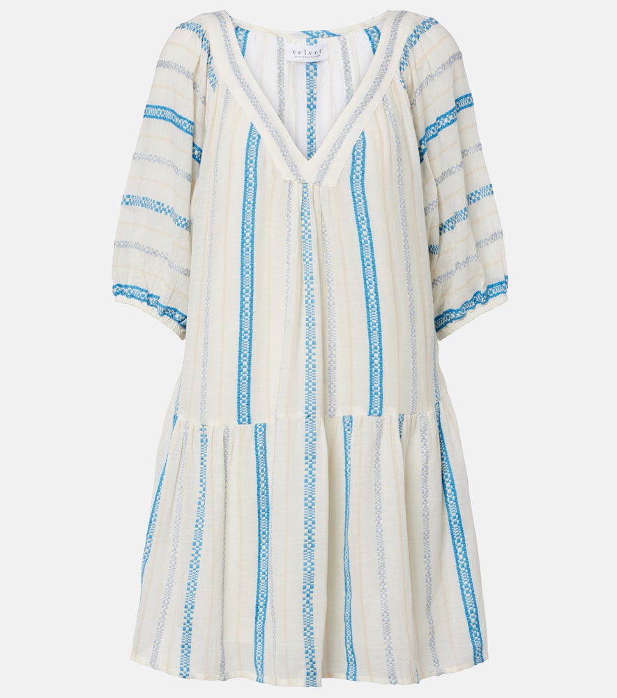 Selita tiered cotton jacquard minidress