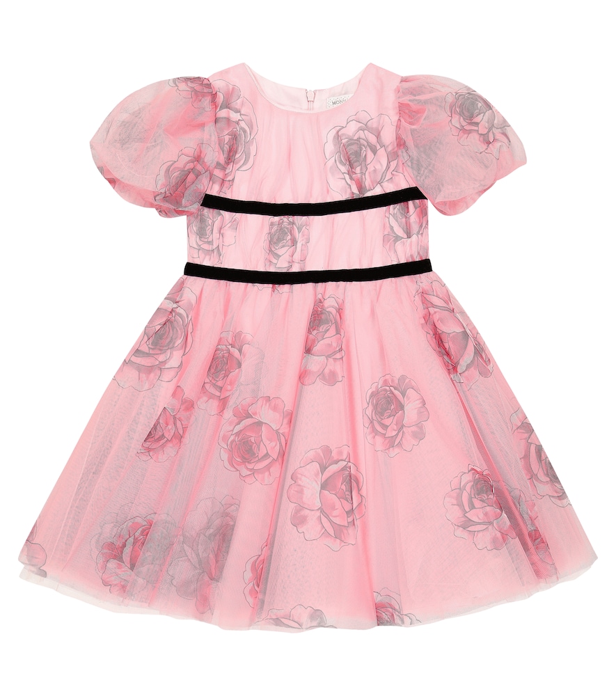 Monnalisa Floral tulle dress