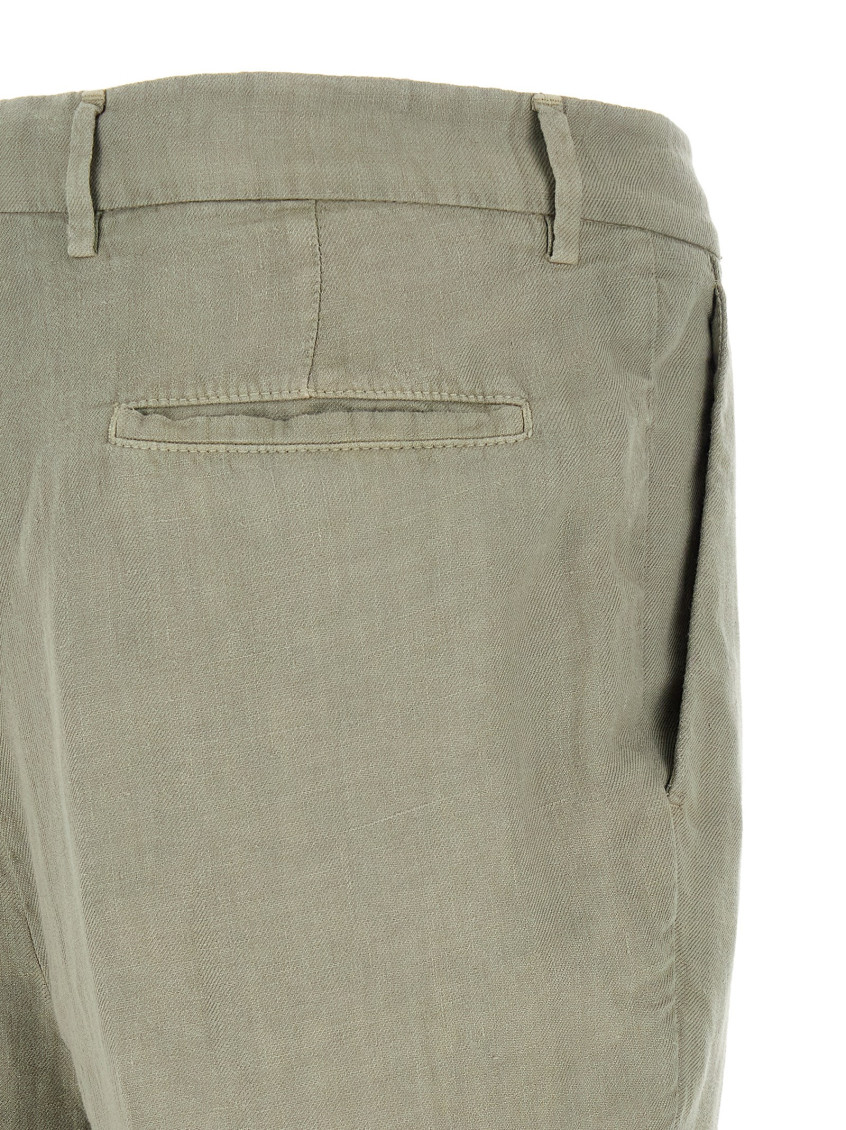 Brunello Cucinelli - linen gabardine tailored turn up trouser