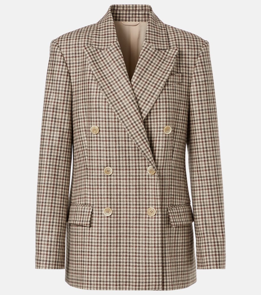 Checked virgin wool blazer