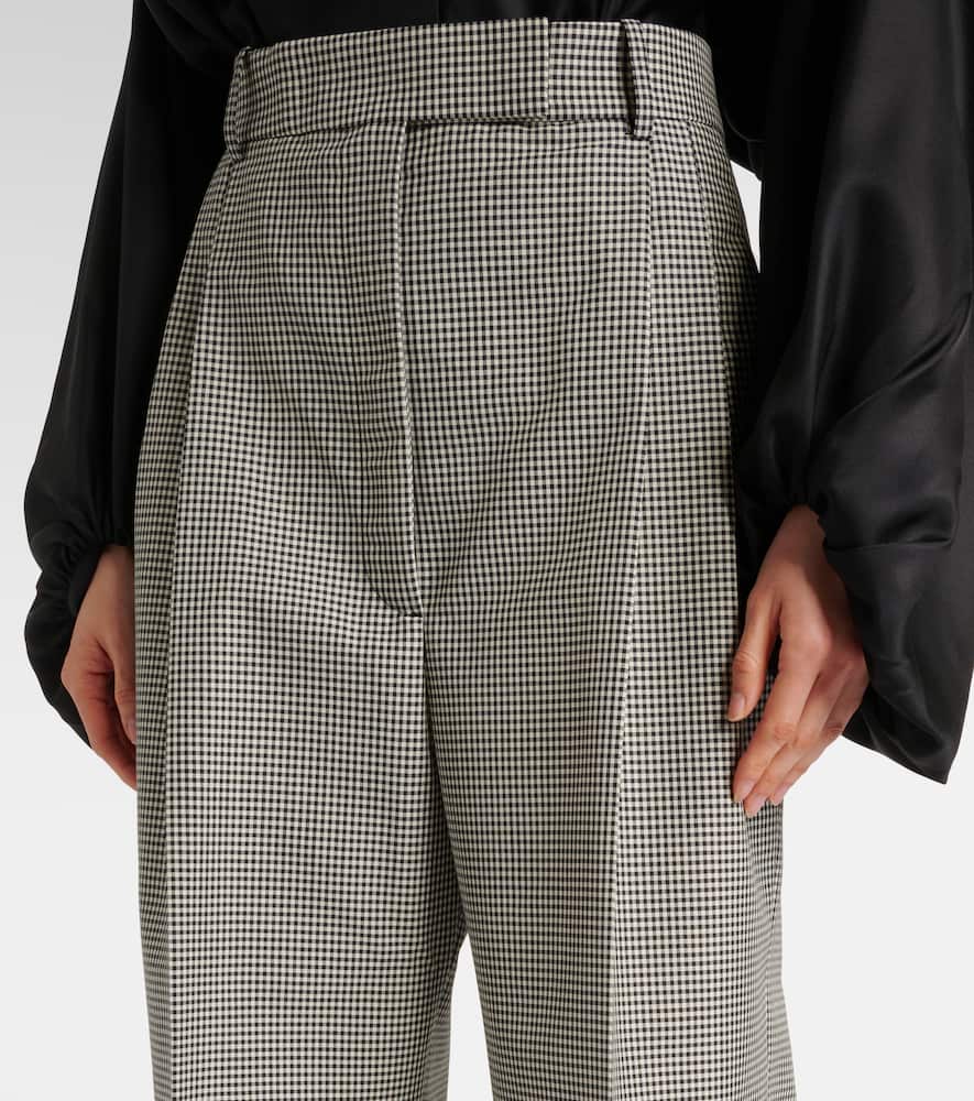 Róhe Gingham wool-blend wide-leg pants