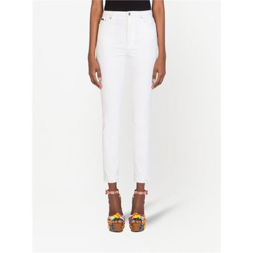 High-rise skinny jeans - White