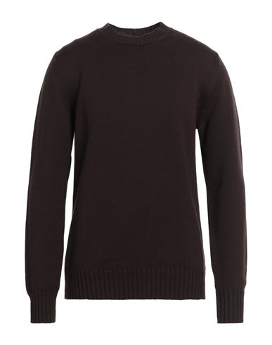 Alpha Studio Man Sweater Dark brown Size 44 Merino Wool