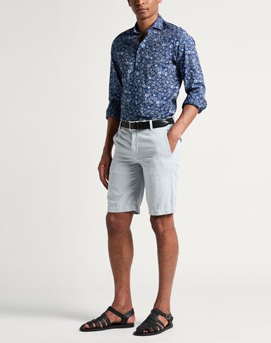 Man Shorts & Bermuda Shorts Grey Size 31 Cotton