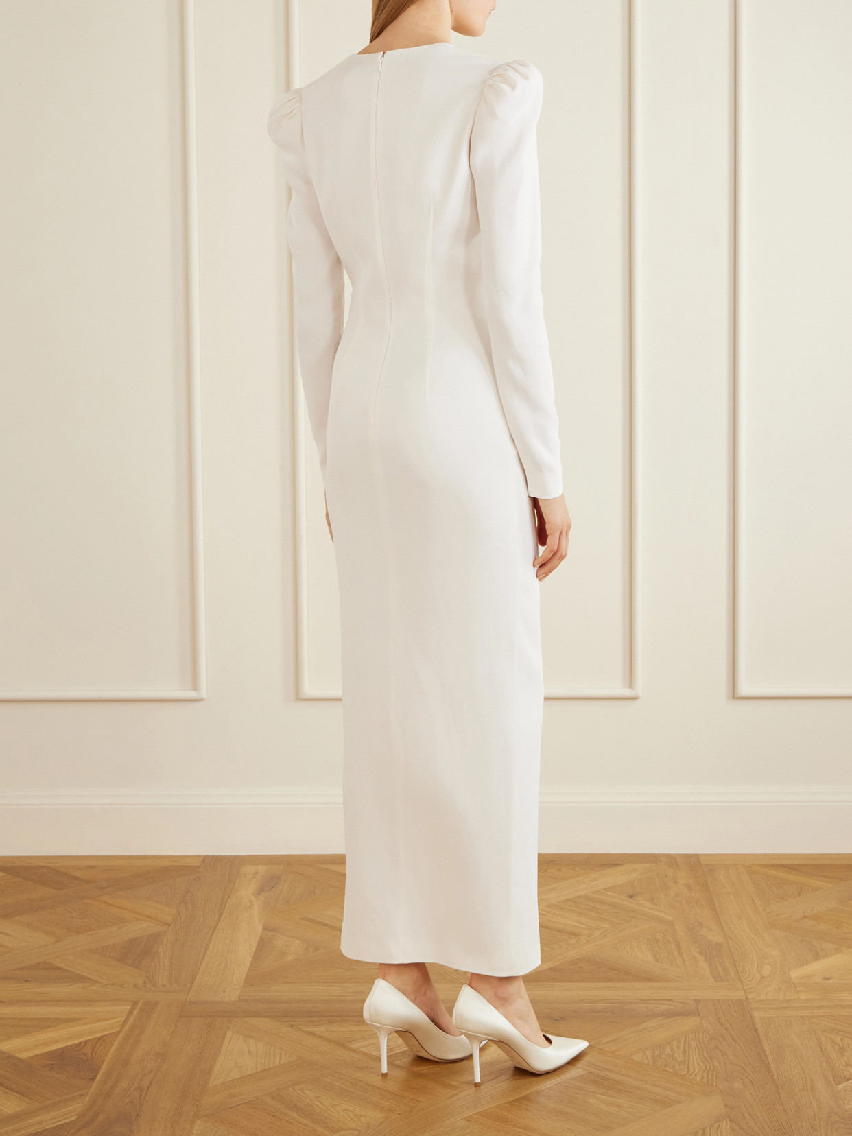 Bow-detail Cady Midi Dress - White