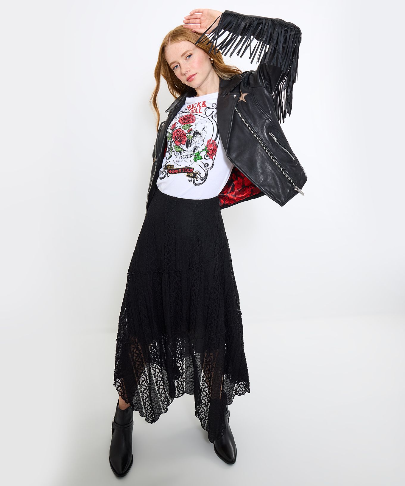 Joe Browns Statement Leather Biker Jacket In Black