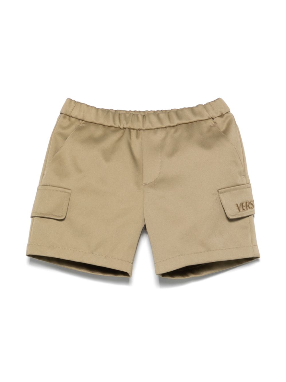Logo-embroidered shorts - Neutrals