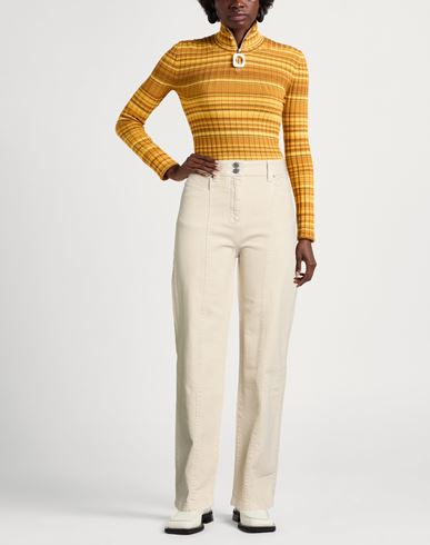 Woman Jeans Beige Size 2 Cotton, Lyocell, Elastane