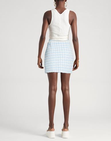 Woman Mini skirt Sky blue Size 4 Polyester, Acrylic, Metallic fiber, Cotton