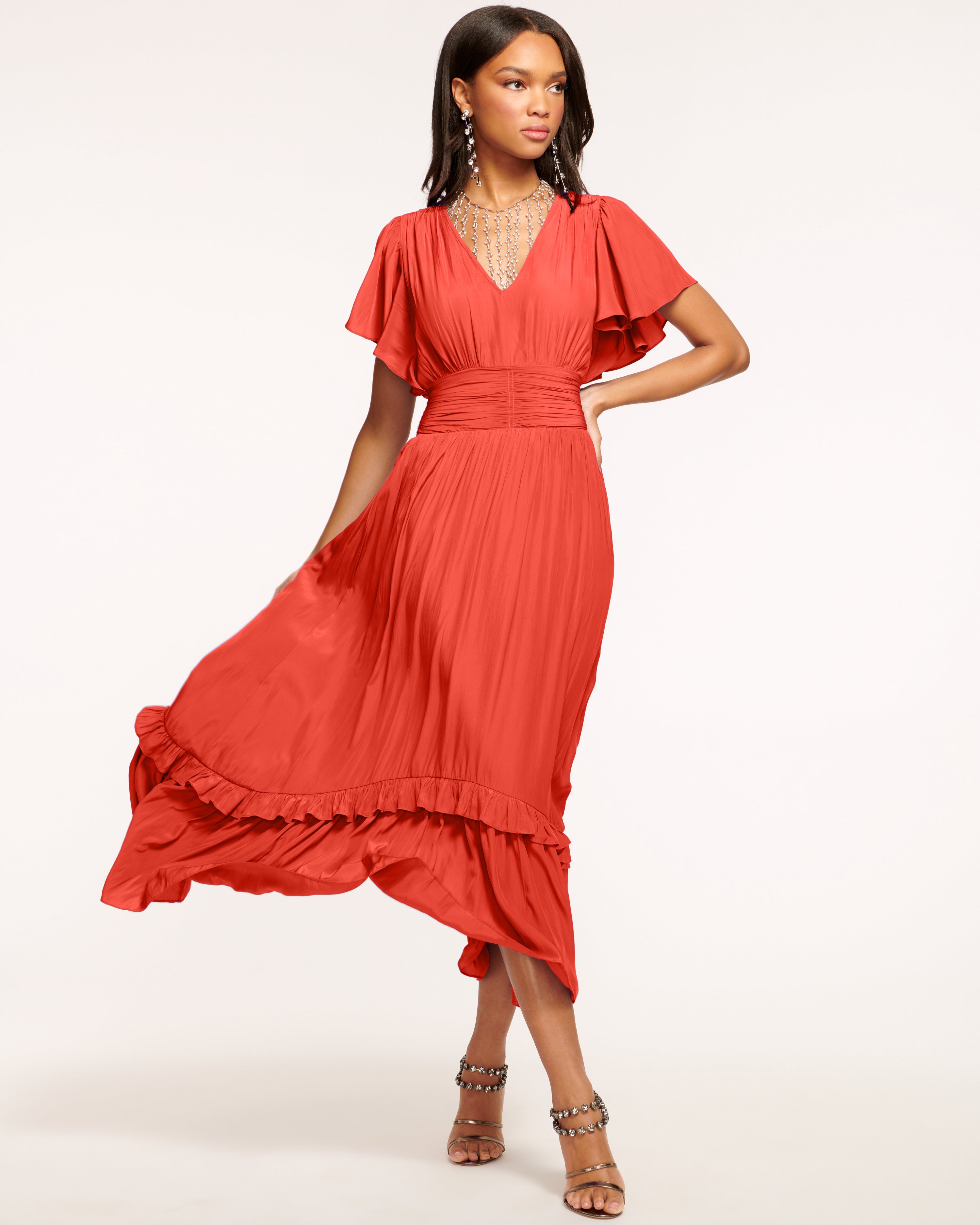 Joanie Short Sleeve Maxi Dress in Pink Petunia