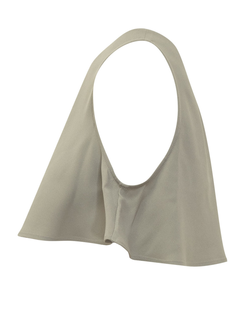 Ami Paris - acetate blend crew-neck flared top