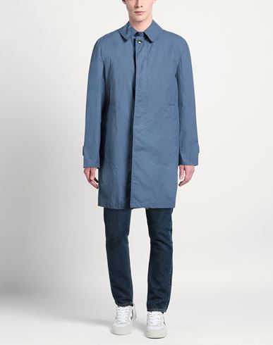 Man Overcoat & Trench Coat Pastel blue Size 40 Cotton, Polyester