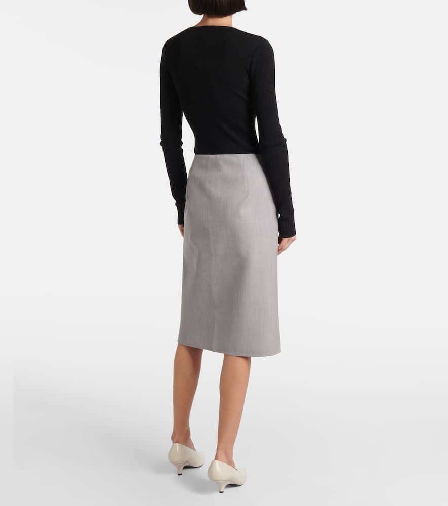 Wool pencil skirt
