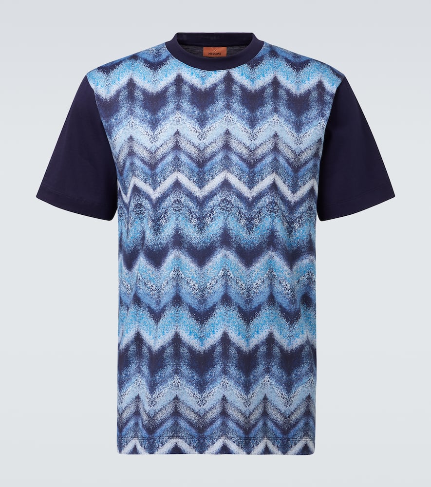 Zigzag printed cotton jersey T-shirt