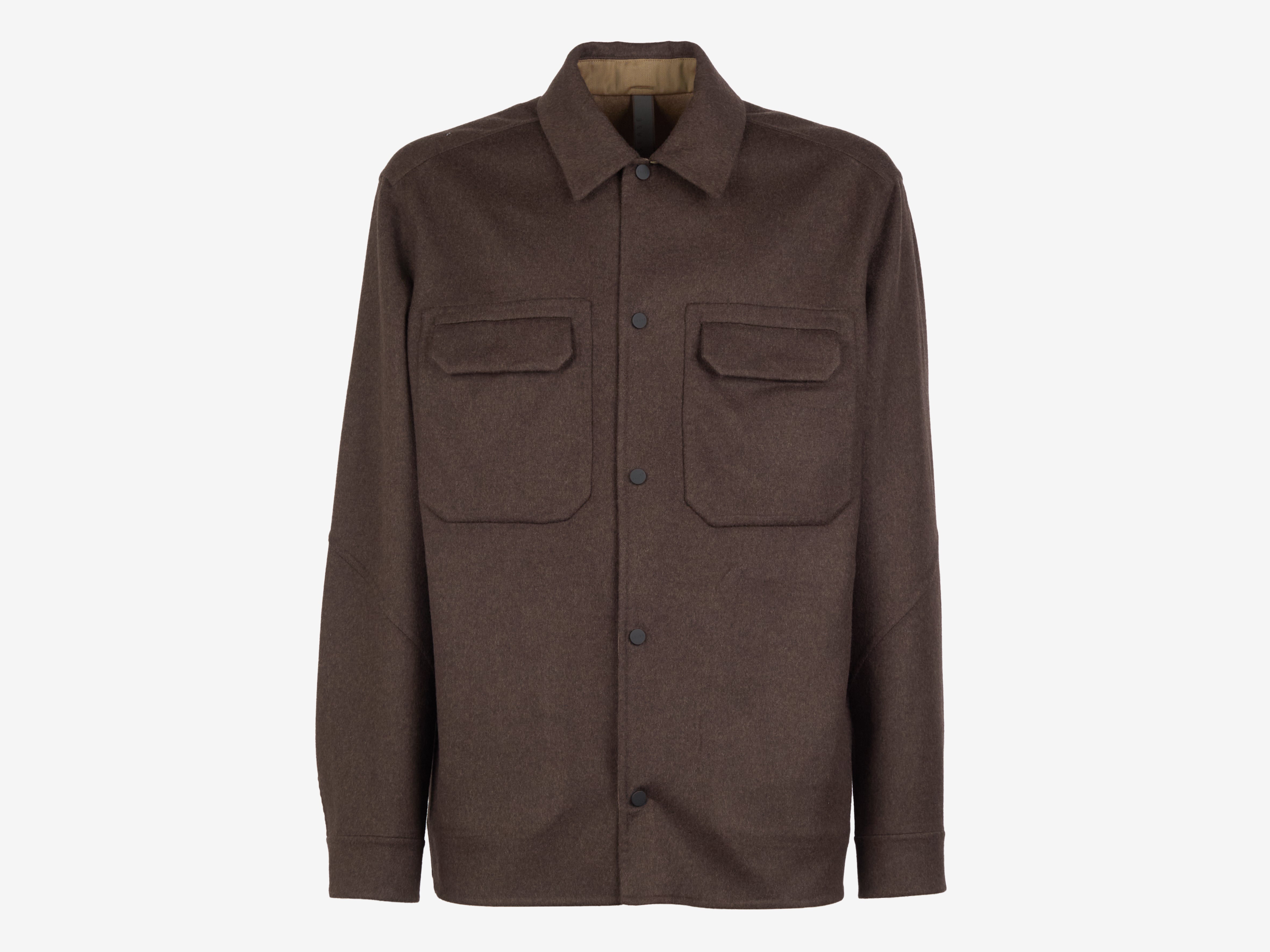 Double-Faced Wool Overshirt — Brown